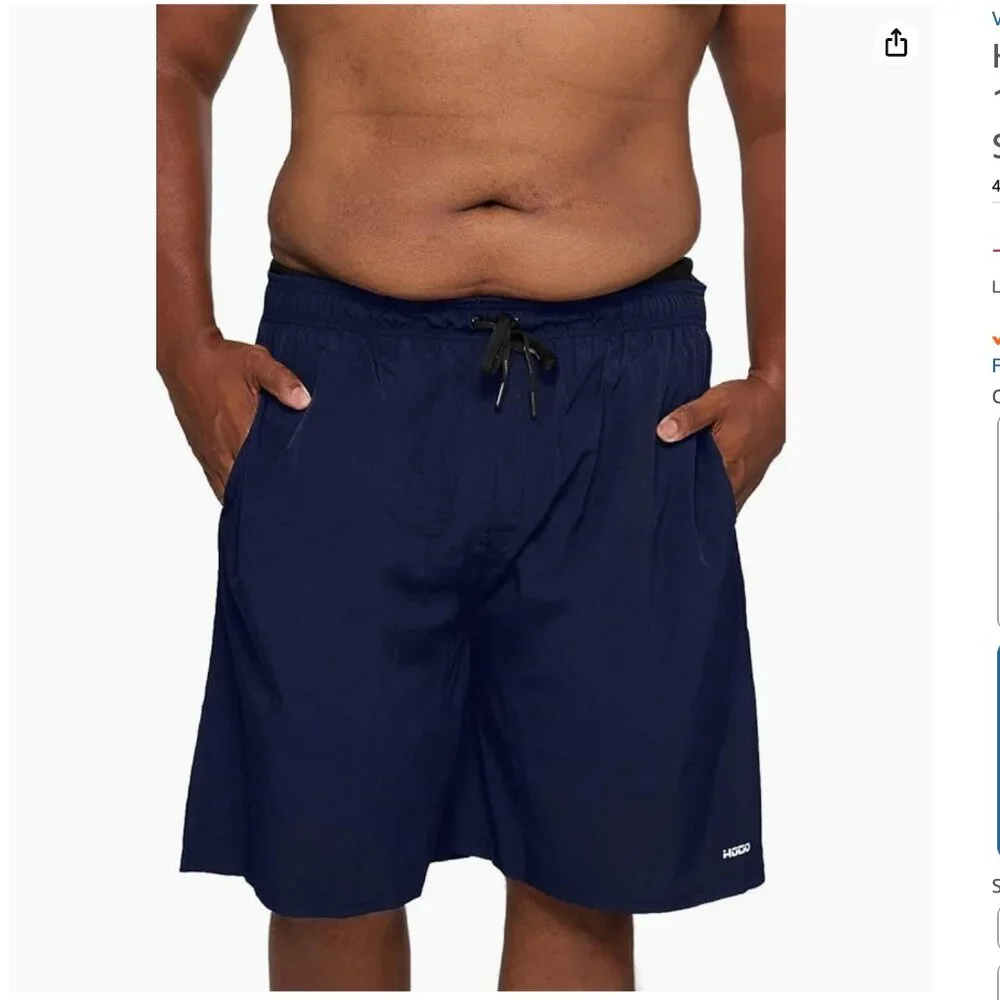 HOdo Mens Big and Tall Swim Trunks 11 inch with Mesh Liner
